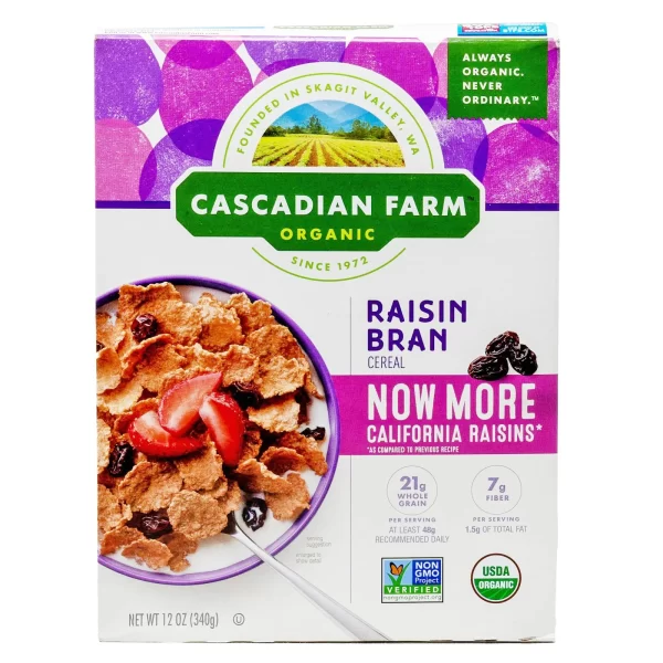 CASCADIAN FARM CEREAL RAISIN BRAN ORGANIC 12 OZ