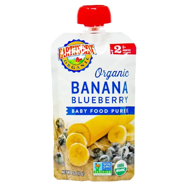 EARTHS BEST PUREE BABY FOOD BANANA BLUEBERRY ORGANIC 4 OZ