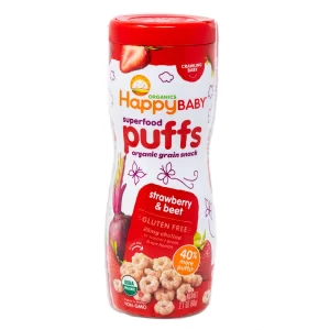 HAPPY BABY PUFFS STRAWBERRY & BEET ORGANIC 2.1 OZ