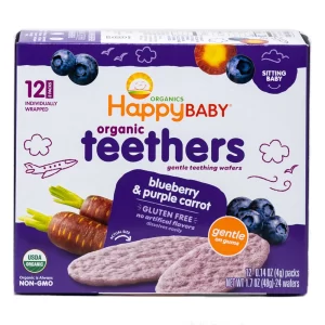 HAPPY BABY TEETHERS BLUEBERRY & PURPLE CARROT ORGANIC 12PC 0.14 OZ