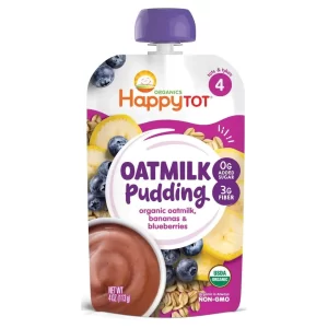 HAPPY TOT OATMILK PUDDING ORGANIC OATMILK BANANAS & BLUEBERRIES 4 OZ