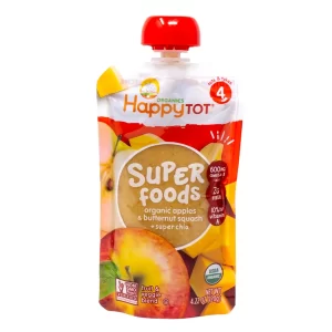HAPPY TOT SUPER FOODS ORGANIC APPLES & BUTTERNUT SQUASH + SUPER CHIA 4.22 OZ