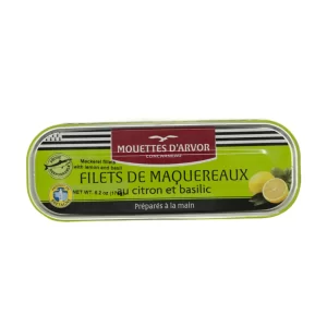MOUETTES D`ARVOR FILETS DE MAQUEREATUX AU CITRON ET BASILIC 6.2 OZ
