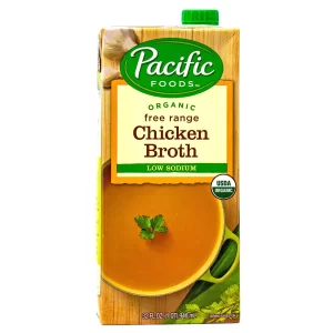 PACIFIC FOODS BROTH CHIKEN FREE RANGE LOW SODIUM 32 OZ
